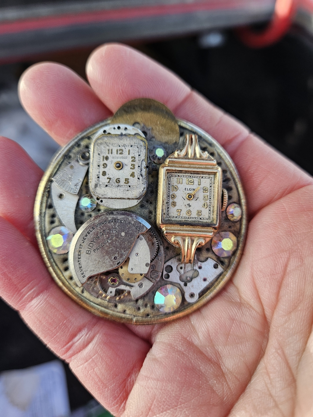 Leah Manis UPcycle Watch Movement Pendant SteamPunk